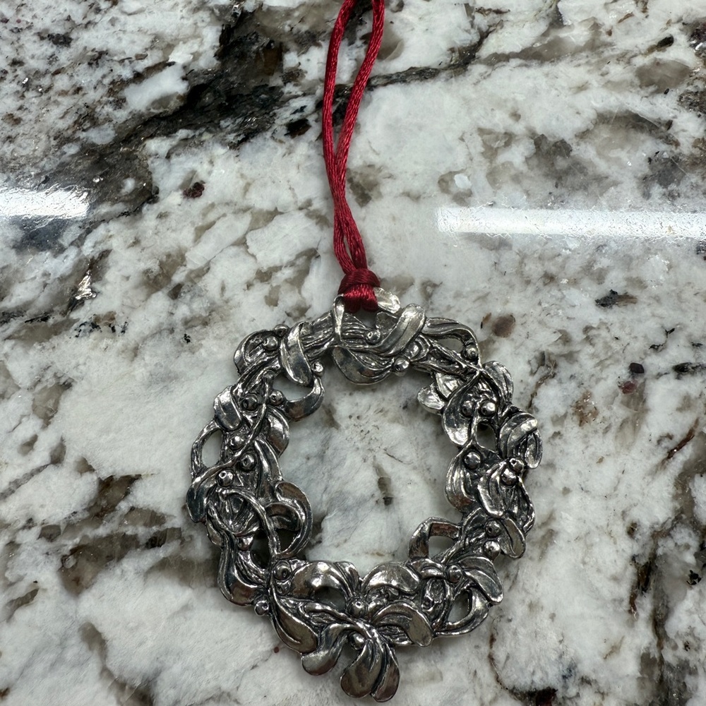 Silver Holiday Ornament Wreath